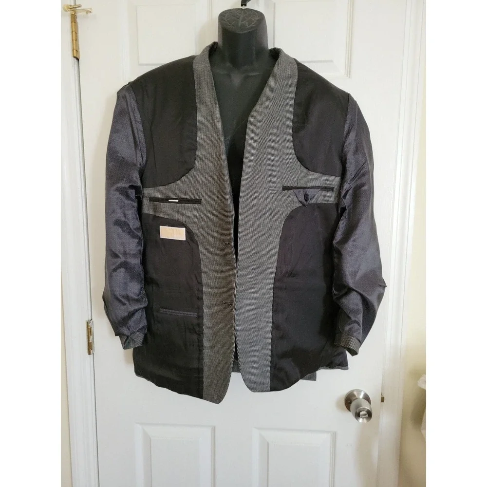 MICHAEL KORS Mens Blazer Sport Coat Jacket 42R Gray Silk Wool Suits Sport Jacket